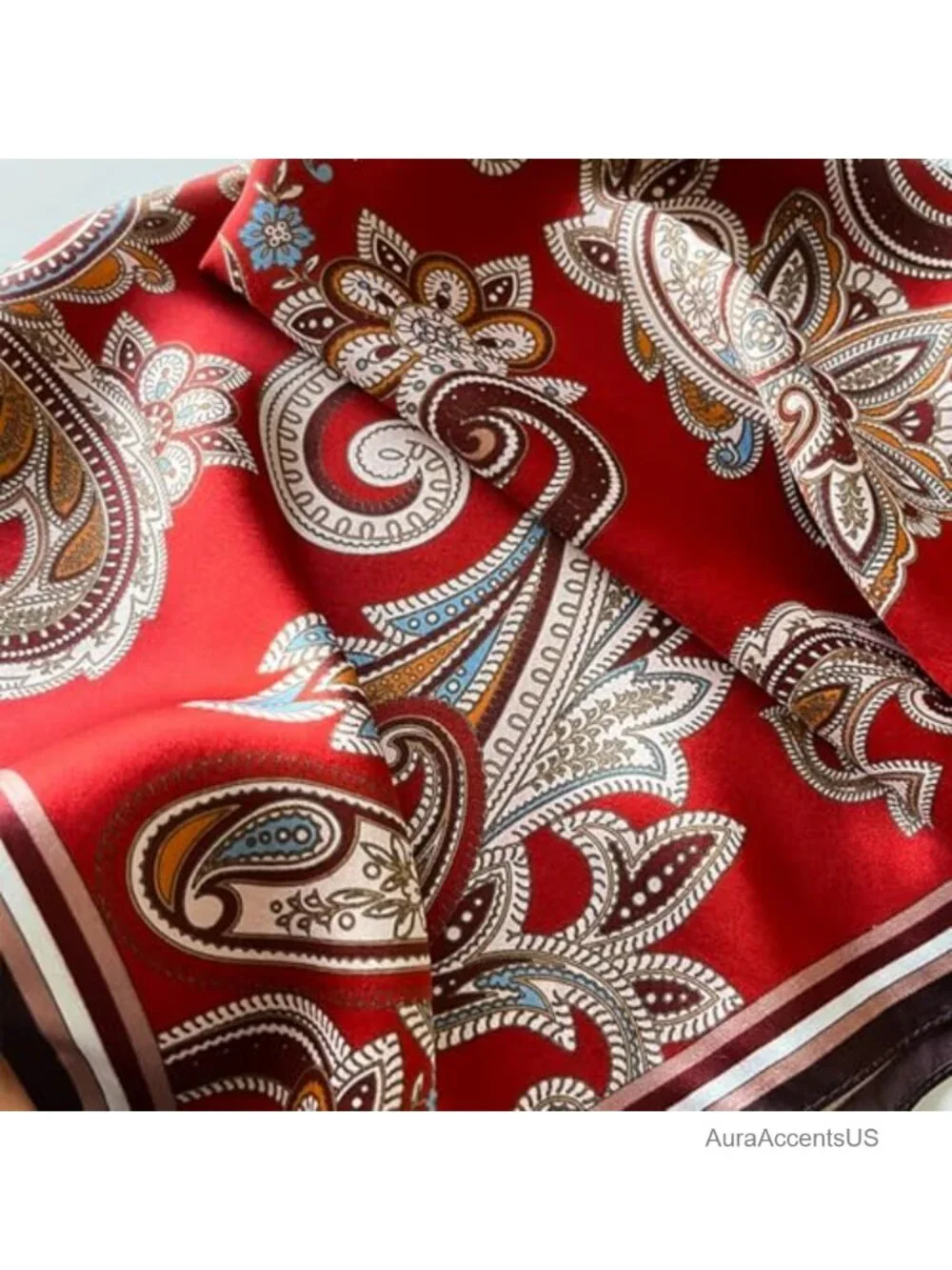 100% Mulberry Silk Square Scarf 26x26 - Hair Scarf Bandana Neckerchief